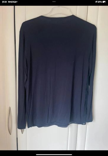 top Bnwt navy chiffon & embelished front sunwear brand European brand size 38