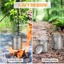 BRAND NEW Lightweight Titanium 3 Pcs Titanium 750ml Pot 420ml Water Cup Mug with Lid Folding Spork for Outdoor Camping Image 2