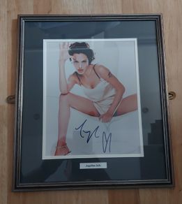 Autographed Professionally Framed 10x8 Photo of Young Angelina Jolie  Nicely Framed (Real Glass) with COA