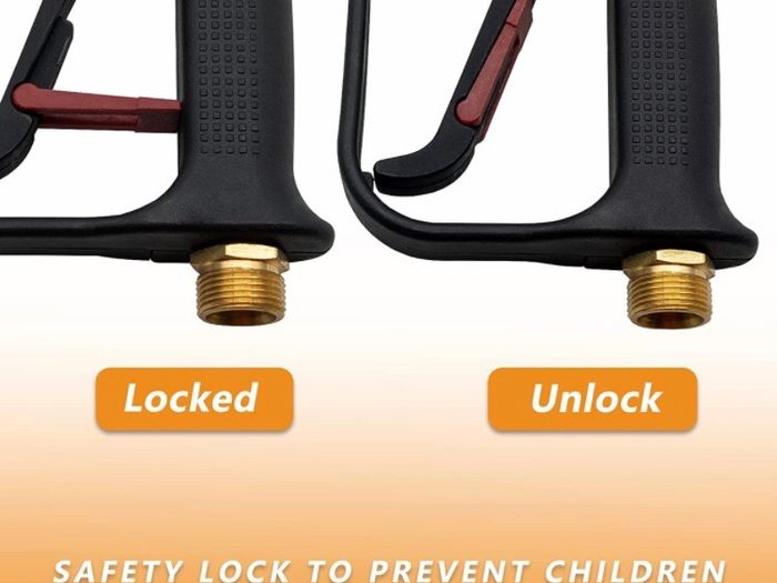 4000PSI High Pressure Washer Gun with 5 Water nozzle Tip, Cleaner Gun Car Wash Water Gun for Car Cleaning (M22 14MM Hose Connector & Karcher Quick connector)
