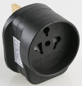 All Continents to UK/Ireland Plug Travel Adaptor Black