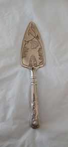 Vintage Mayell cake server. SILVER PLATED 10 inch. .