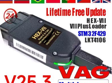 Newest HEX Real V2 V25.3 Unlimited VINs Online USB Interface for VAG COM Diagnostic Coding Tool  VCDSCAN