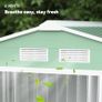 7 x 4ft Metal Garden Shed, Outdoor Storage Tool House with Ventilation Slots, Foundation Kit and Lockable Double Doors, Light Green Image 5