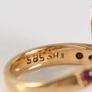 Heavy 14k gold spiral 24 Ruby cluster ring Image 4