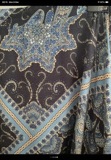 skirt paisley print asymmetrical hemline skirt H&M size small 10/12