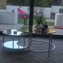 glass  and silver round  coffee table Image 2