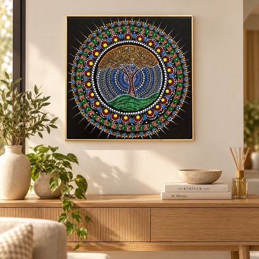 Original handmade dot mandala Art