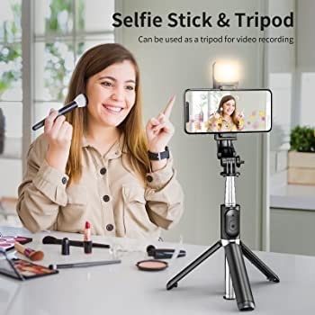 Selfie Stick Tripod with Fill Light, Tupwoon Extendable Selfie Stick 41 Inch and Flexible Phone Tripod Stand with Wireless Remote AVAILABLE IN WHITE OR BLACK (FREE SHIPPING)