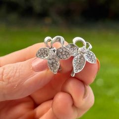 925 Sterling Silver Flower Earrings