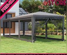 Party Tent with 8 Mesh Sidewalls Anthracite 3x9 m (FREE SHIPPING)