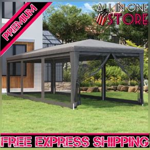 Party Tent with 8 Mesh Sidewalls Anthracite 3x9 m (FREE SHIPPING)