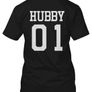 Hubby 01 Wifey 01 Matching Couple T-Shirts His and Hers Gifts For Loved One Image 2