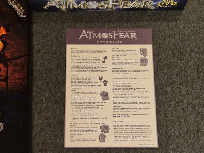Atmosfear The Gatekeeper DVD Board Game (Complete) - FREE SHIPPING