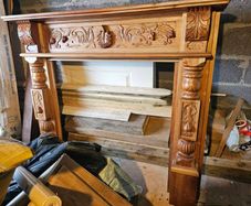 fireplace surround Beautiful  features as focal point.
