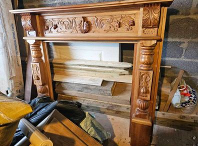 fireplace surround Beautiful  features as focal point.