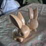 12cm high Vintage pair of Sylvac buff bunnies Image 4