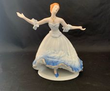 Vintage dancing lady porcelain figurine