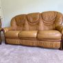 Matching Genuine Leather 3-Seater Sofa & 2 Armchairs Image 5