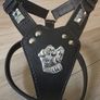 dog leather harness with free chain lead Image 4