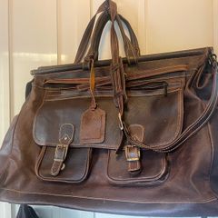 Large Brown Leather Travel / Holdall Bag