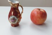 Collectible Limoges porcelain jug/bud vase  red with gold details