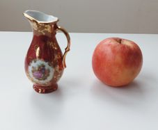 Collectible Limoges porcelain jug/bud vase  red with gold details