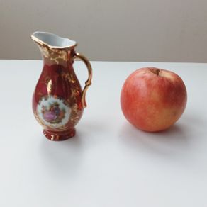 Collectible Limoges porcelain jug/bud vase  red with gold details