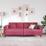 Sofa Set Wine red Velvet Image 2
