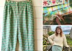 Alice Collins vintage trousers plaid check summer cottagecore granny core