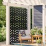 Metal Privacy Screen, 47" W x 72" H, Outdoor Privacy Screens 5-Panel, Freestanding Outdoor Divider with Stand, Decorative Garden Steel Privacy Fence for Balcony Patio Indoor Room Black Image 7