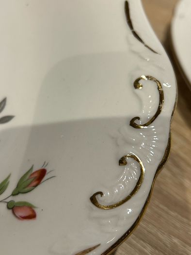 Vintage 1970s Bone China Tea Sets - Floral Pattern with Gold Trim