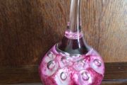 Pink and clear pointed glass paperweight