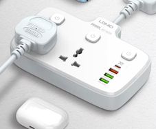 LDNIO SC2413 UK EU US Plug Power Strip With USB Port Extension Power Socket 2500 W 1 PD/QC 3.0 2 AUTO-ID Total 20W