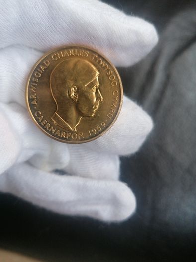 1969 Charles Prince Of Wales Gold Plated Medallion