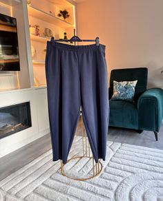 Ladies Anthology Navy Barrel Leg Joggers