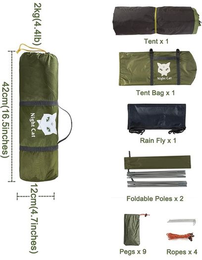 Camping Tent for 1 2 Person Man Waterproof Backpacking Tents Easy Setup Lightweight for Hiking Backyard MULTIPLE COLOURS AVAILABLE, SEE PHOTOS (FREE POSTAGE)
