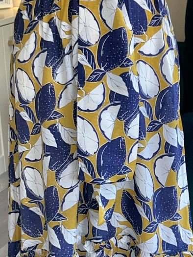 Whistles Ladies Dress in Navy, Yellow, and White with Thin Straps Size: UK 10 / EU 38