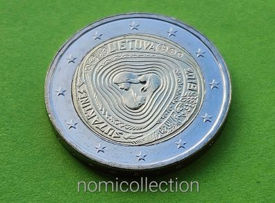Lithuania 2019 year Uncirculated 2 Euro coin.