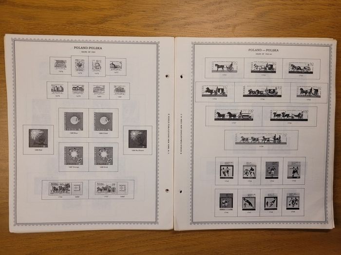 Poland 1946 -1983  Minkus Stamp album pages partially filled