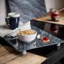 Universal Gas Electric Induction Hob Covers | Set of 2 Glass Hob Cover for Gas Electric Stove Cookers | Large Chopping Board Worktop Savers for Kitchen - Kinway (Black Marble Design) Image 5