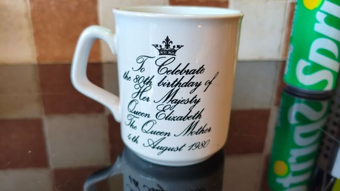 Vintage Souvenir mug to celebrate the queen mother's 80th birthday