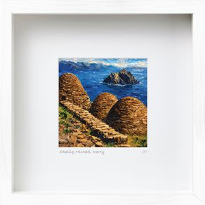 Skellig Michael, Kerry, mid size framed print, by artist Helen Mathews