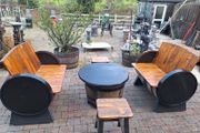 Oak barrel garden furniture