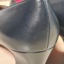 Vintage SALVATORE FERRAGAMO leather shoes mid heels slip on pointy toe navy red Size UK 7 AA very narrow EU 40 (AT1) Image 8