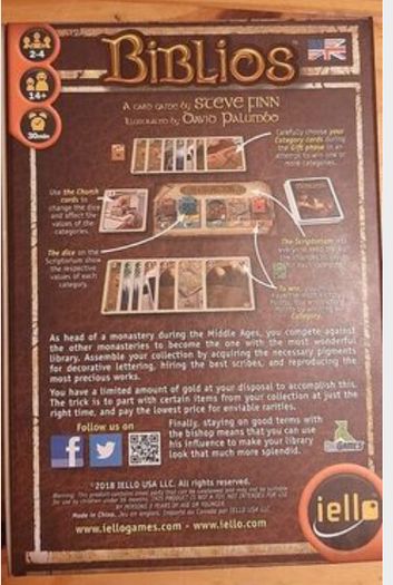 Biblios Board Game Out-Of-Print 2007 IELLO