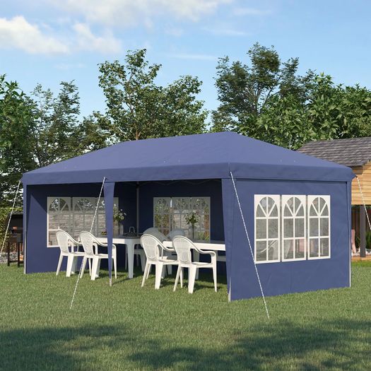 3 x 6m Pop Up Gazebo with Sidewalls and Storage Bag