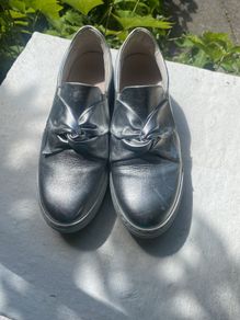 Gabor slip on silver shoes - UK6