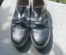 Gabor slip on silver shoes - UK6