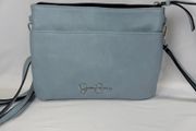 Jessica Simpson Crossbody Bag Womens Small Blue Cream Triple Zip Colorblock